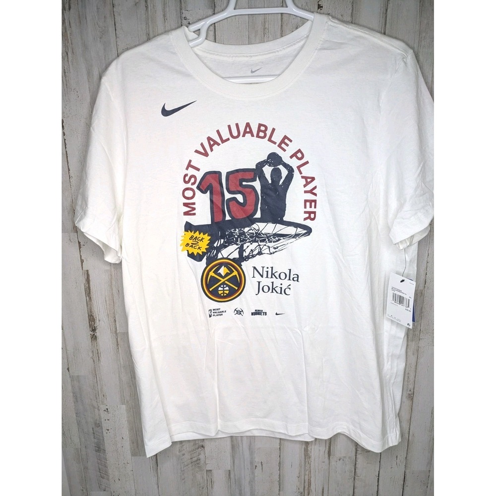 NEW Nike Nikola Jokic Back 2 Back MVP Shirt Size 2XL White